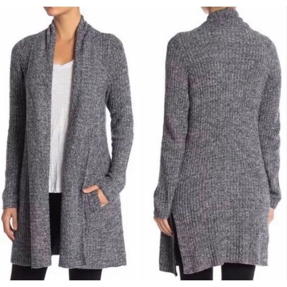 Barefoot Dreams Cardigan Cozychic Lite Open Front Gray 1X